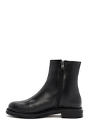 Woman Black Zip Closure Leather Boots | Derimod