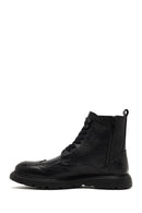 Men's Black Zippered Leather Boots | Derimod