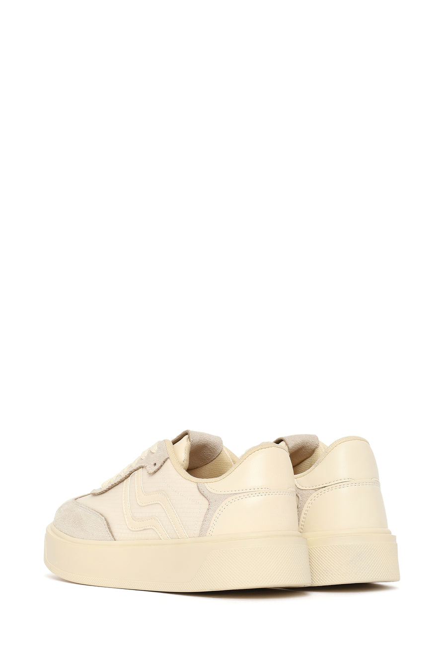 Kadın Bej Bağcıklı Sneaker