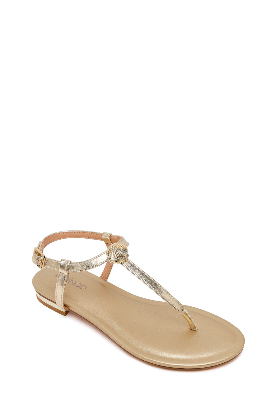 Woman Gold Metallic Toe-Post Sandal