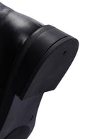 Women's Black Zippered Leather Boots | Derimod