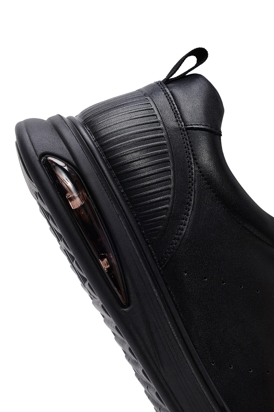 Erkek Siyah Bağcıklı Deri Sneaker