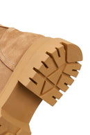 Women's Camel Zippered Thick-Soled Nubuck Leather Ankle Boots | Derimod