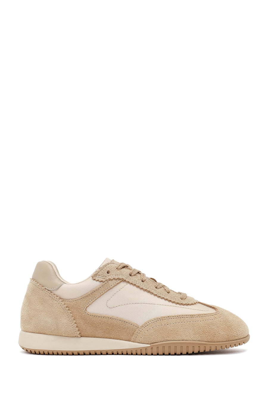 Kadın Bej Bağcıklı Süet Deri Sneaker AF230011DK | Derimod