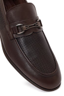 Erkek Kahverengi Tokalı Deri Casual Loafer | Derimod
