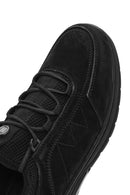 Erkek Siyah Bağcıklı Nubuk Deri Casual Sneaker | Derimod