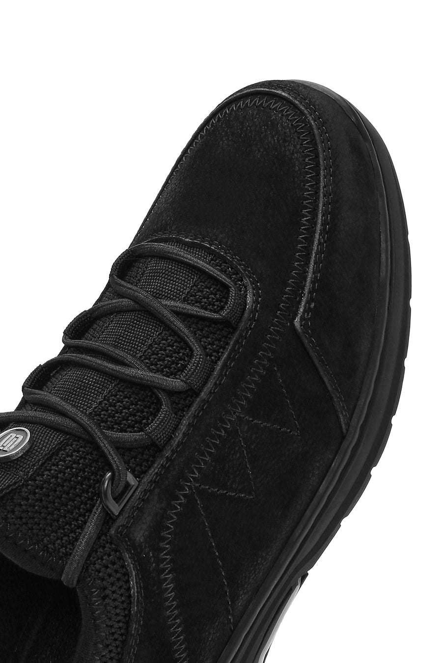 Erkek Siyah Bağcıklı Nubuk Deri Casual Sneaker