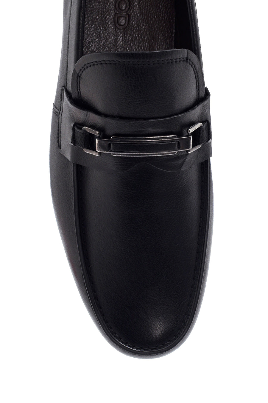 Erkek Siyah Deri Tokalı Casual Loafer