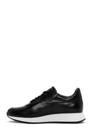 Men's Black Thick Sole Leather Casual Sneaker | Derimod