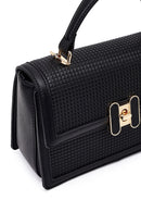 Women's Black Printed Long Strap Crossbody Bag | Derimod