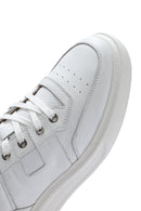 Erkek Beyaz Bağcıklı Deri Sneaker | Derimod