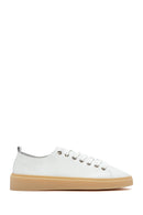 Erkek Beyaz Bağcıklı Deri Sneaker | Derimod