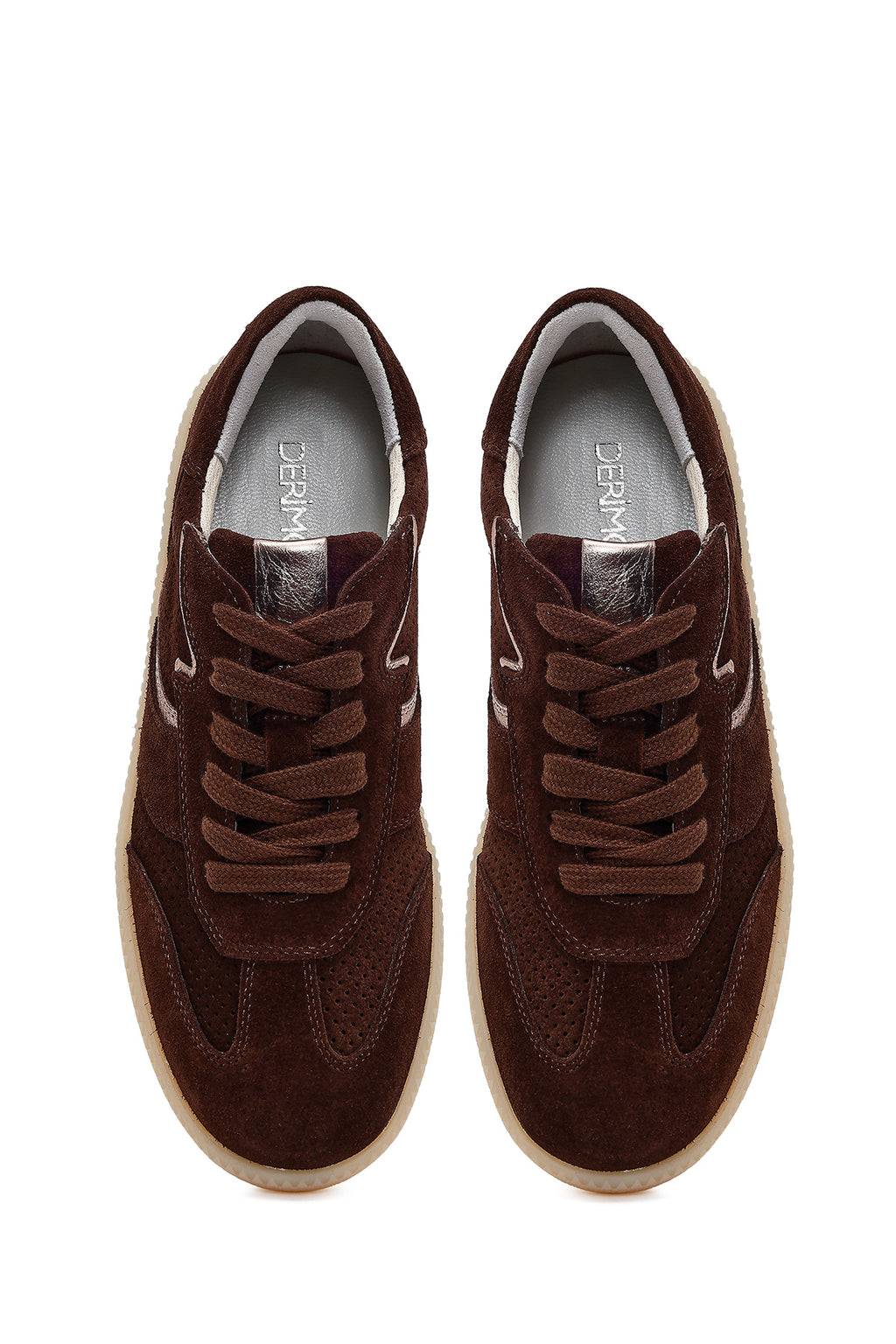 Kadın Kahverengi Bağcıklı Süet Deri Sneaker