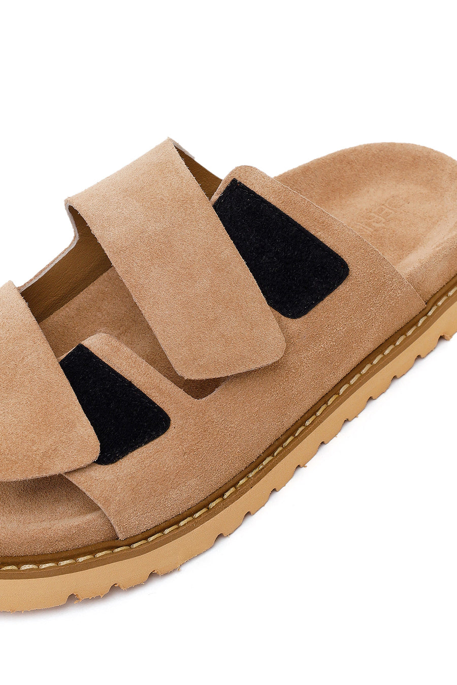 Women's Mink Double Buckle Suede Leather Slippers