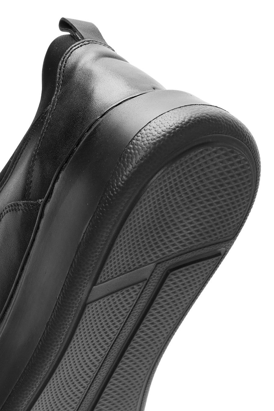 Men's Black Lace-up Leather Sneaker