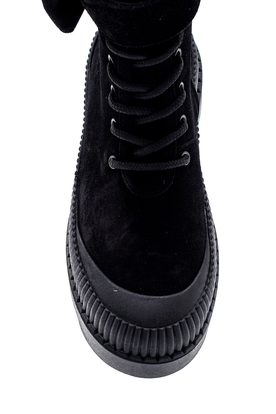 Women's Suede Leather Wallet Detailed Boots