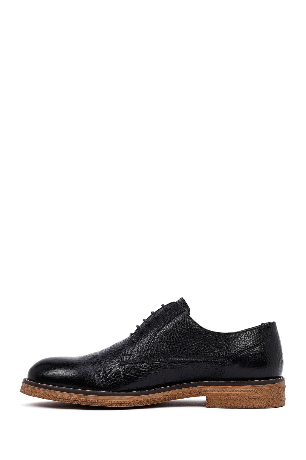 Erkek Siyah Bağcıklı Deri Casual Ayakkabı
