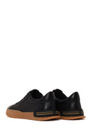 Erkek Siyah Bağcıklı Deri Casual Sneaker | Derimod