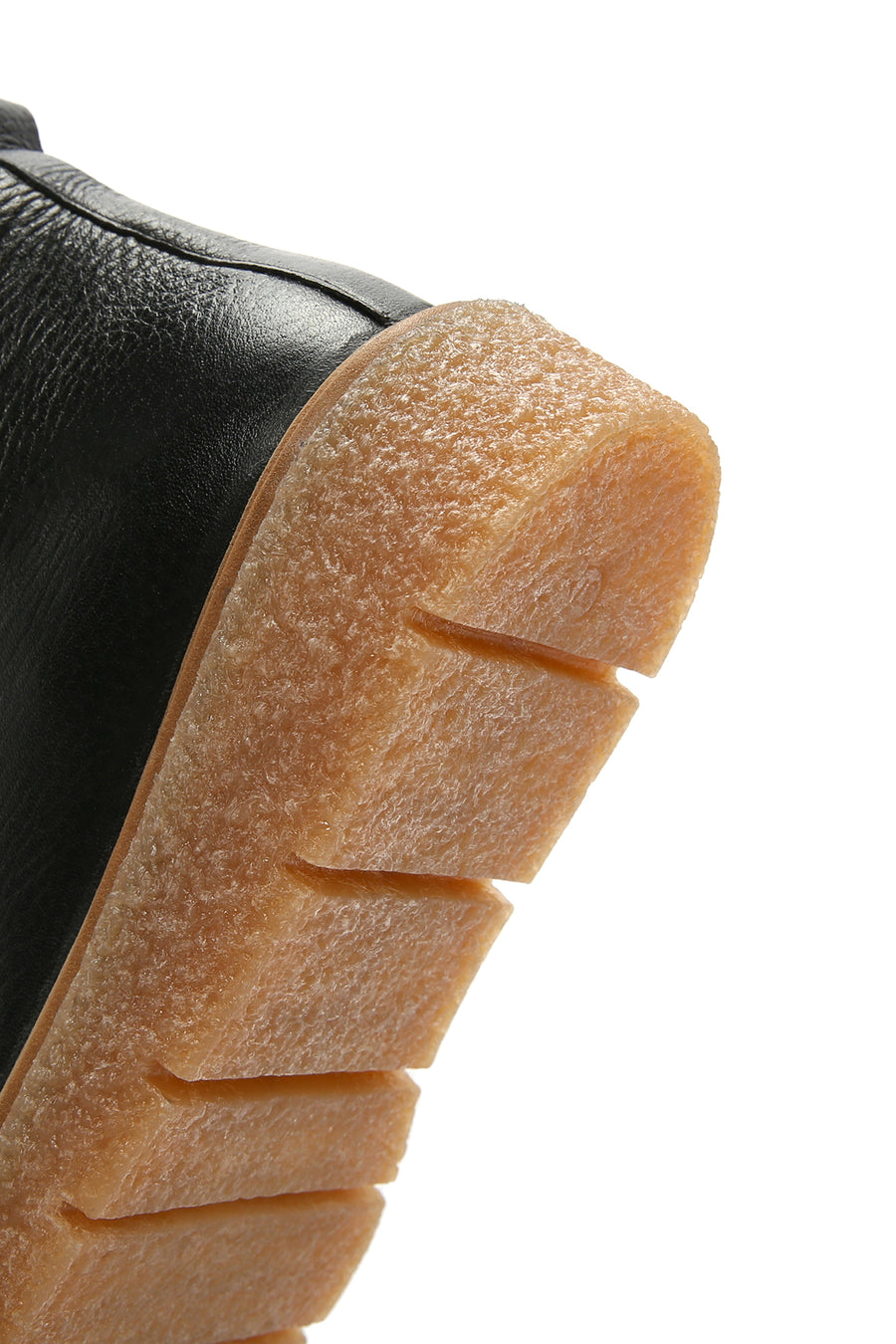 Women's Black Thick Sole Lace Up Leather Boots