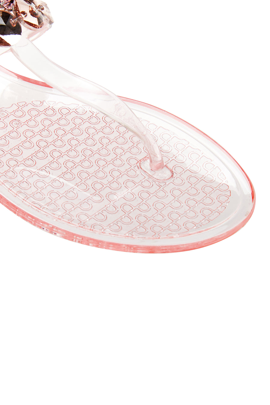 Kadın Pembe Jelly Şeffaf Taşlı Parmak Arası Sandalet