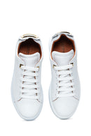 Kadın Beyaz Bağcıklı Deri Sneaker | Derimod