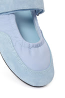 Women's Blue Strap Leather Sport Ballet Flats | Derimod