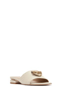 Women's Cream Accessory Leather Slippers | Derimod