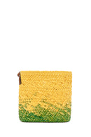 Women's Yellow Green Long Strap Straw Crossbody Bag | Derimod