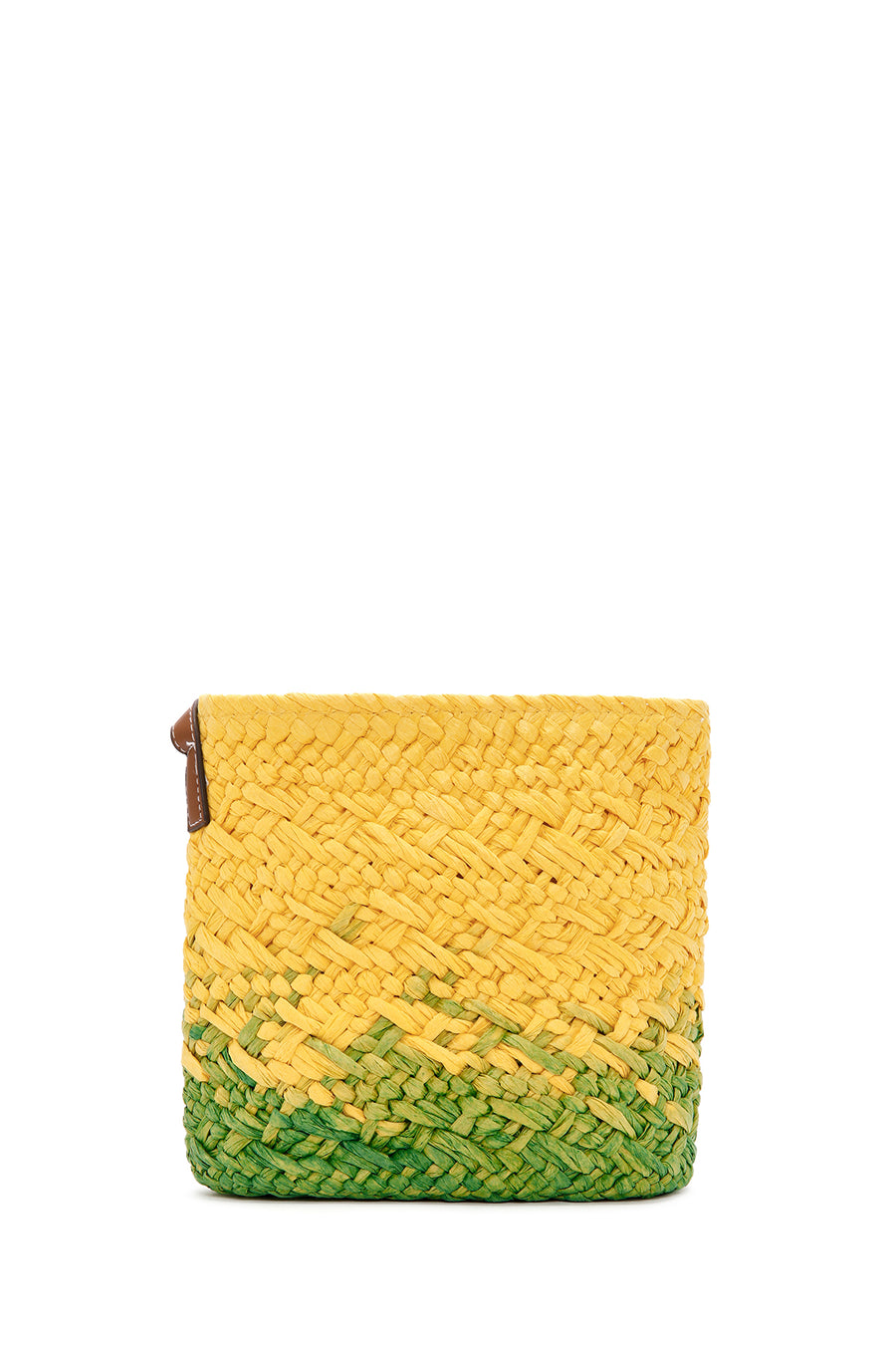 Women's Yellow Green Long Strap Straw Crossbody Bag