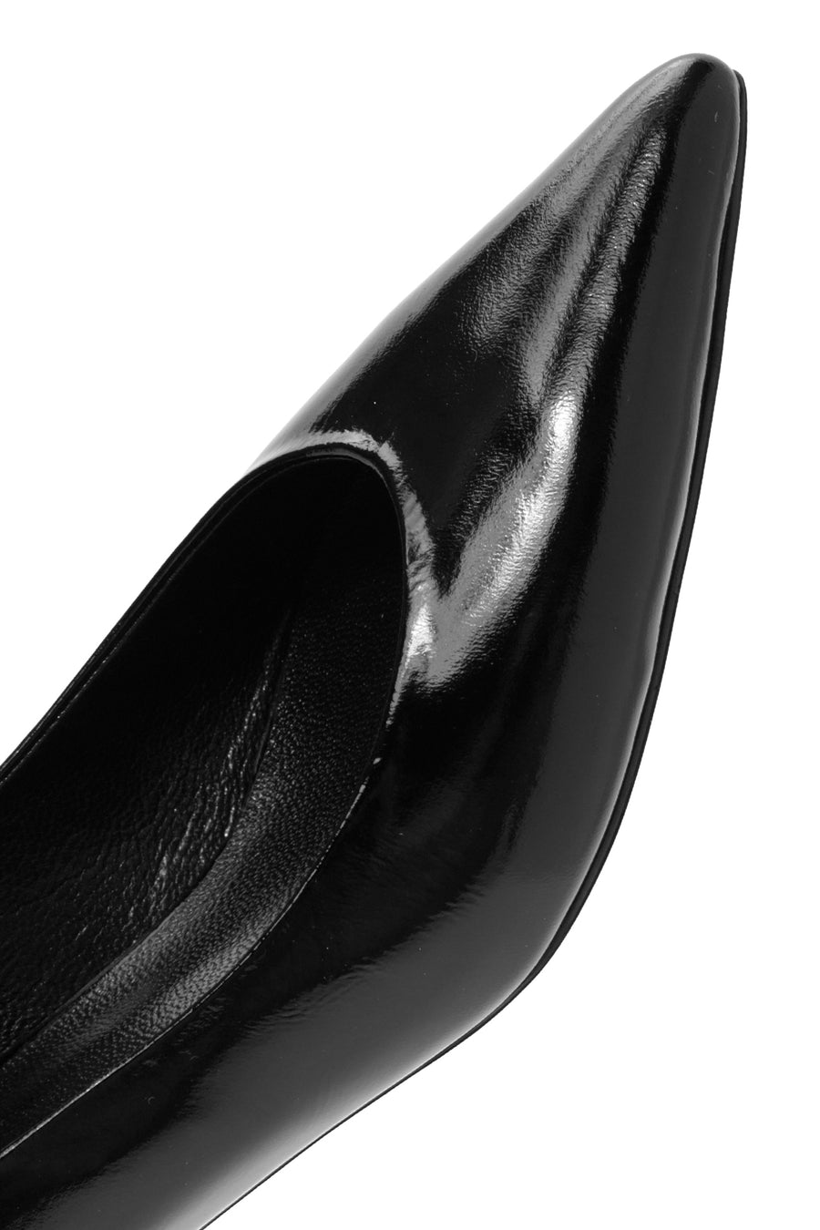Women's Black Low Thin Heel Patent Leather Shoes