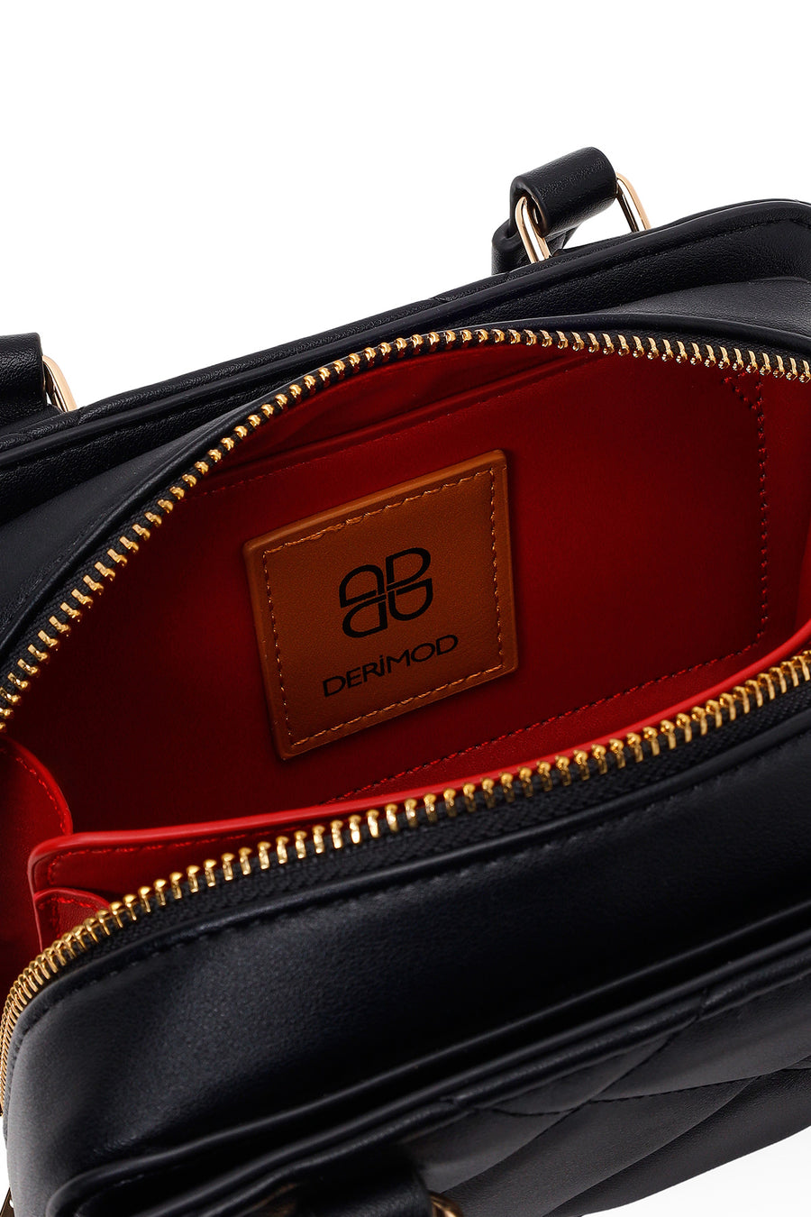 Woman Black Long-Strap Quilted Charmed Mini Shoulder Bag