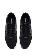 Kadın Siyah Bağcıklı Dolgu Topuklu Sneaker | Derimod