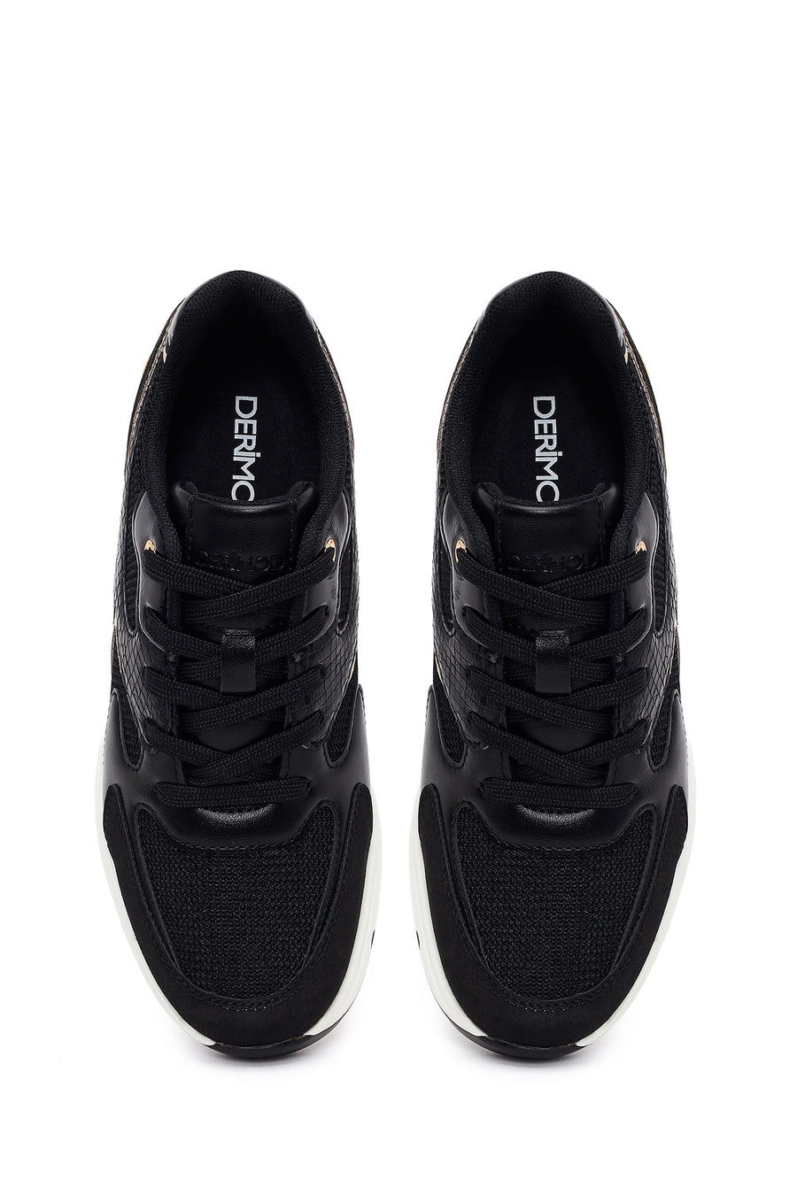 Kadın Siyah Bağcıklı Dolgu Topuklu Sneaker