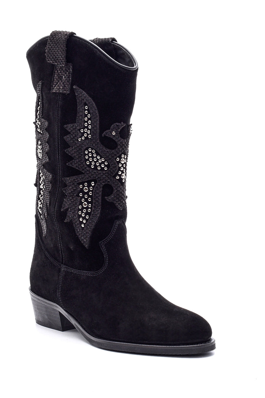 Women's Suede Leather Cowboy Boots