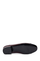 Women's Burgundy Short Heel Leather Ballet Flat | Derimod