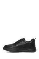 Male Black Lace-Up Thick-Soled Leather Sneaker | Derimod