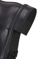 Woman Black Buckled Zip Closure Leather Casual Boots | Derimod
