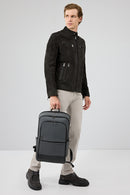 Patrick Men's Grey Suede Leather Jacket | Derimod