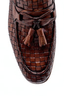 Men's Leather Knit Pattern Loafer | Derimod