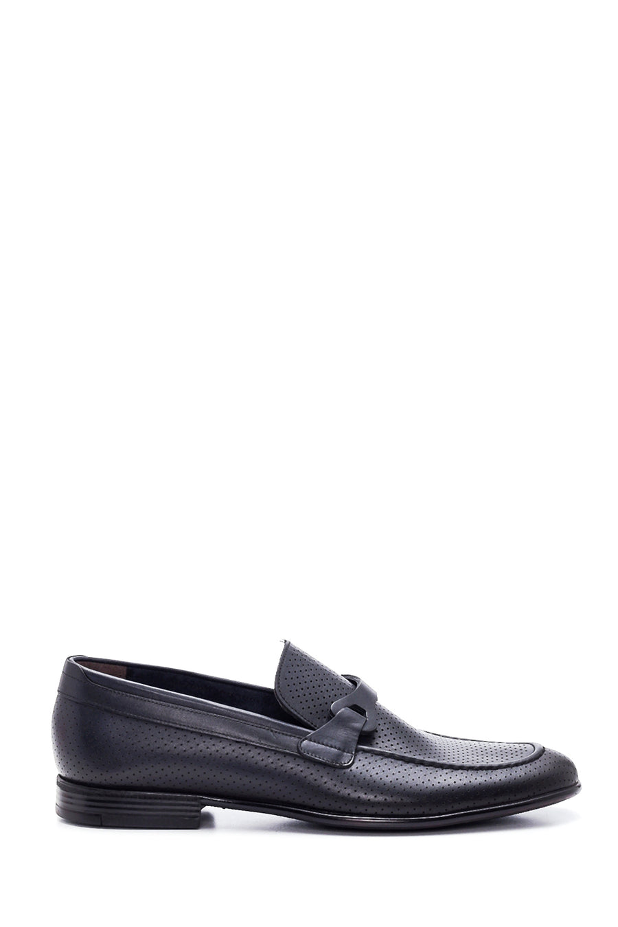 Erkek Lacivert Deri Delikli Loafer 22SFD6042DI | Derimod