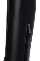 Women's Black Zippered Leather Boots | Derimod