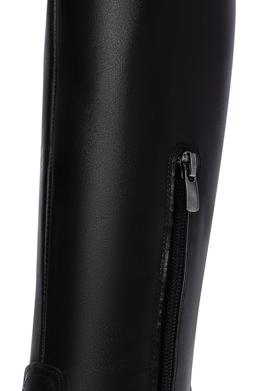 Women's Black Zippered Leather Boots