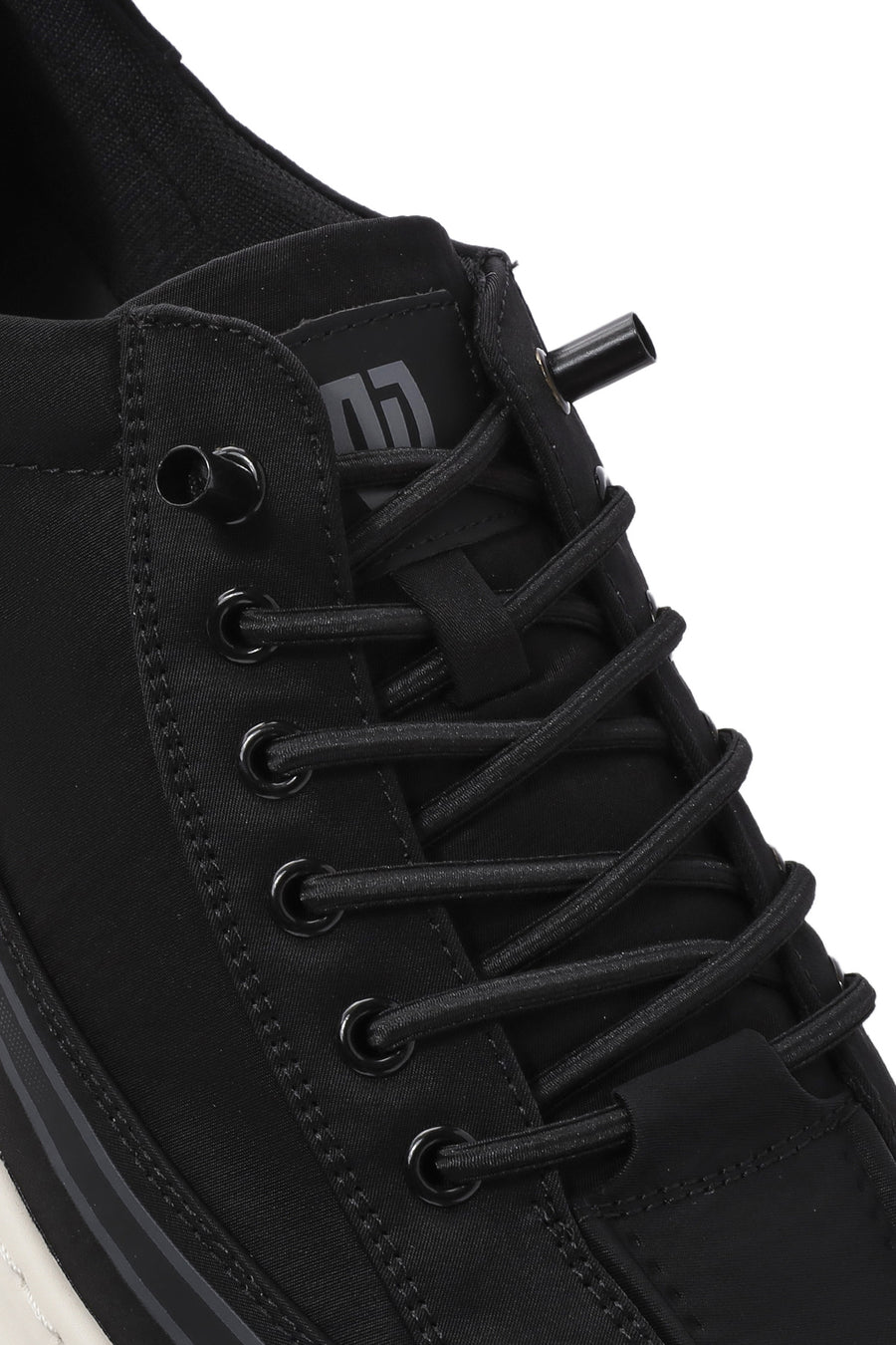 Men's Black Lace-Up Fabric Sneakers
