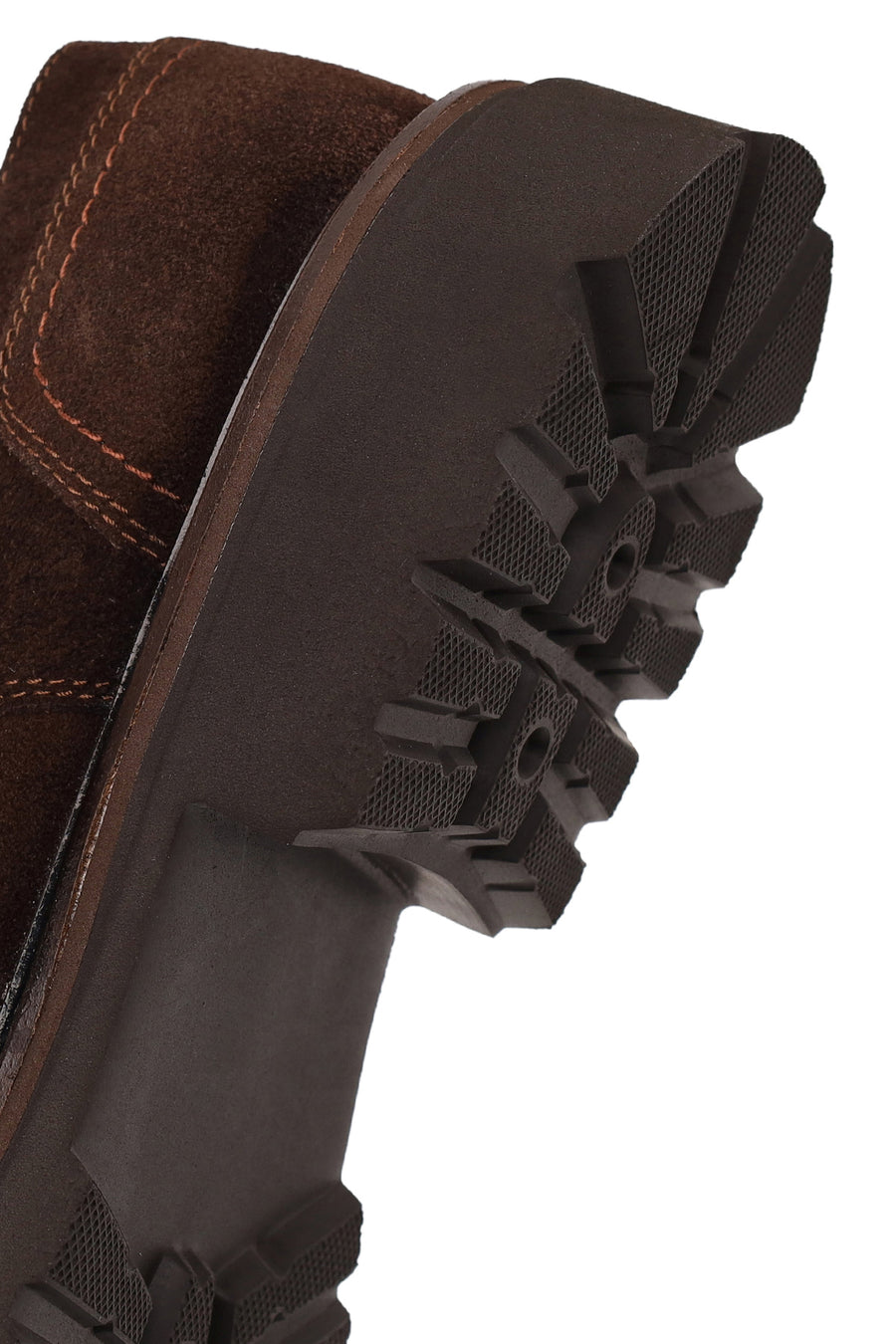 Male Brown Double-Buckle Thick-Soled Suede Casual Shoes