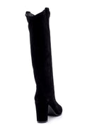 Women's Suede Leather Heeled Boots | Derimod