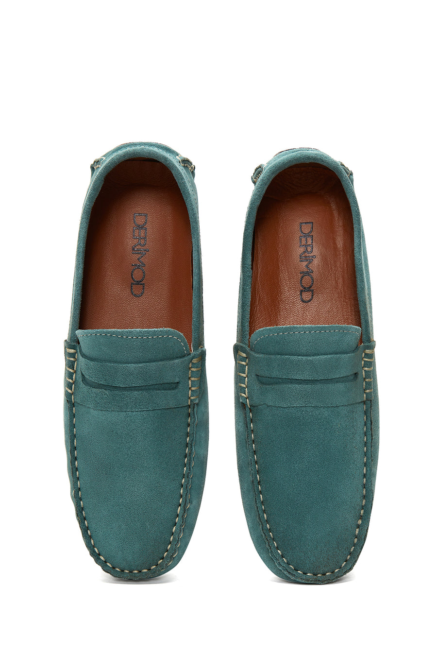 Erkek Mavi Süet Deri Casual Loafer
