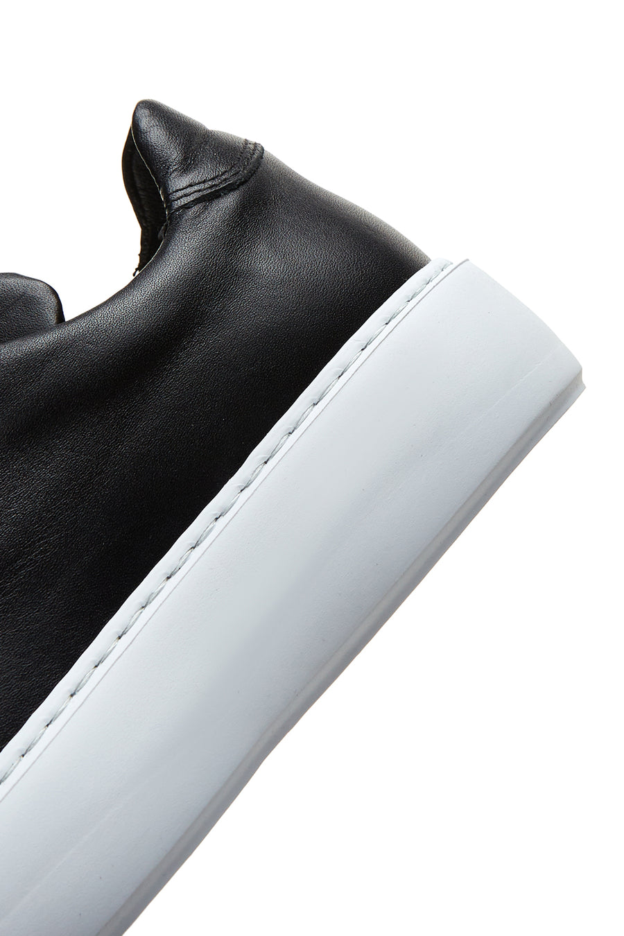 Kadın Siyah  Deri Kalın Tabanlı Sneaker
