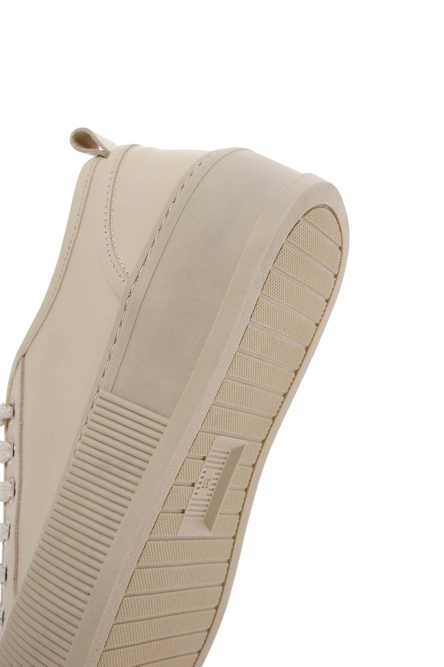 Kadın Bej Deri Kalın Tabanlı Sneaker