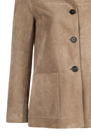 Luna Woman Beige Blazer Suede Jacket | Derimod