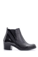 Women's Crocodile Detailed Heeled Leather Boots | Derimod